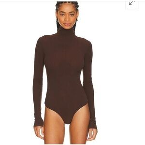 WeWoreWhat Chocolate Turtleneck Bodysuit